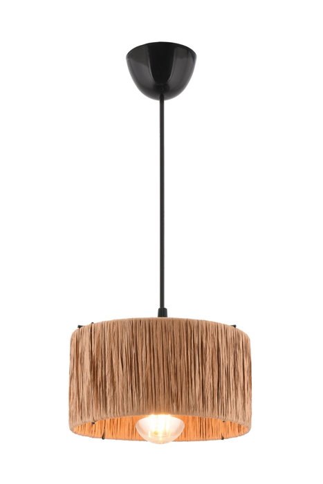 Opviq Lámpara de Techo Viola Metal y Rafia Natural 55 cm